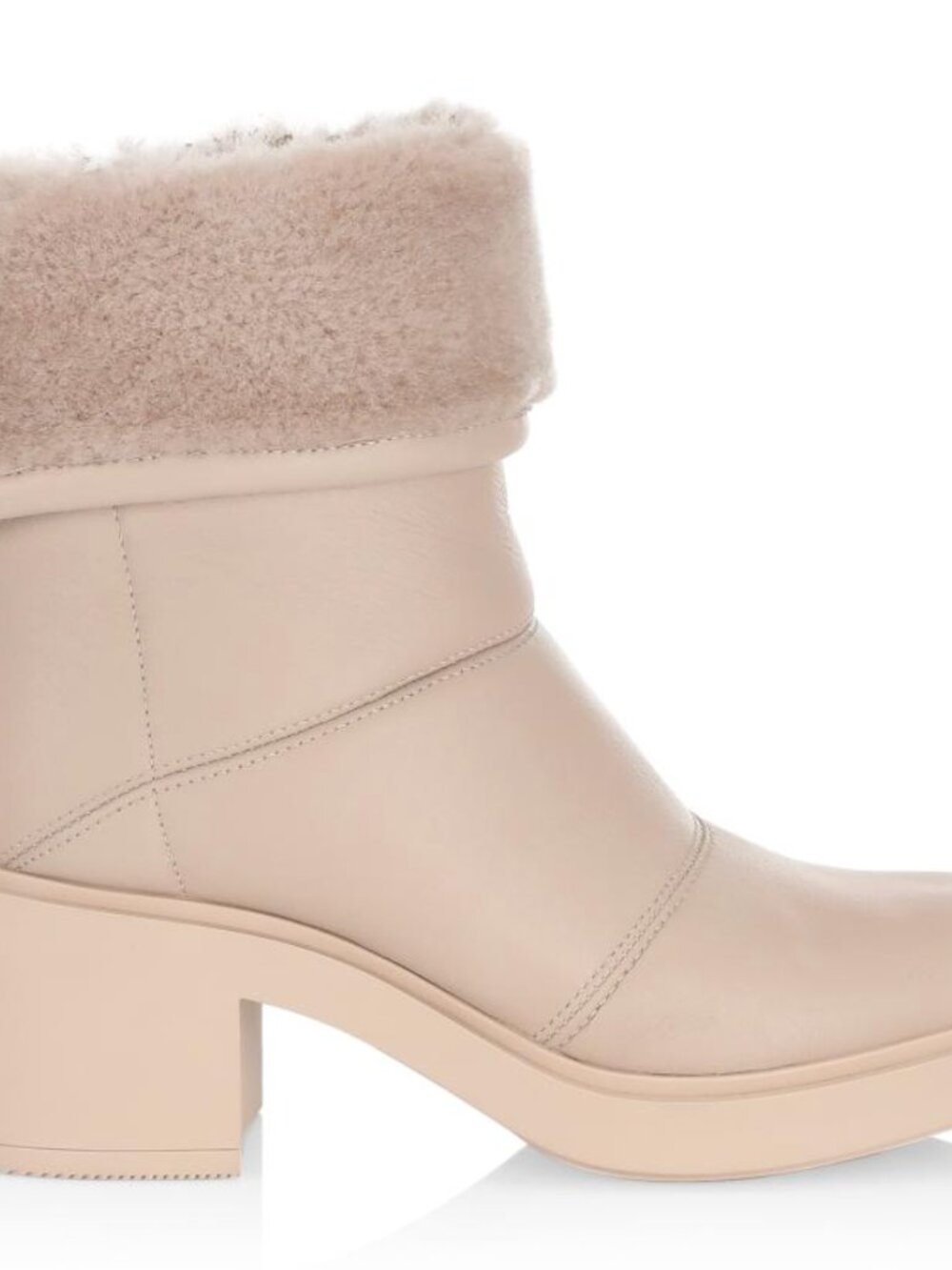 GIANVITO ROSSI Women's Women's Shearling-trim Leather Ankle Boots In Mousse